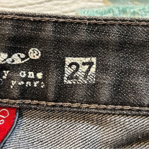Guess Jeans Starlet Slim Boot Denim Whiskers Distressed Gray Size 27 - Picture 11 of 13